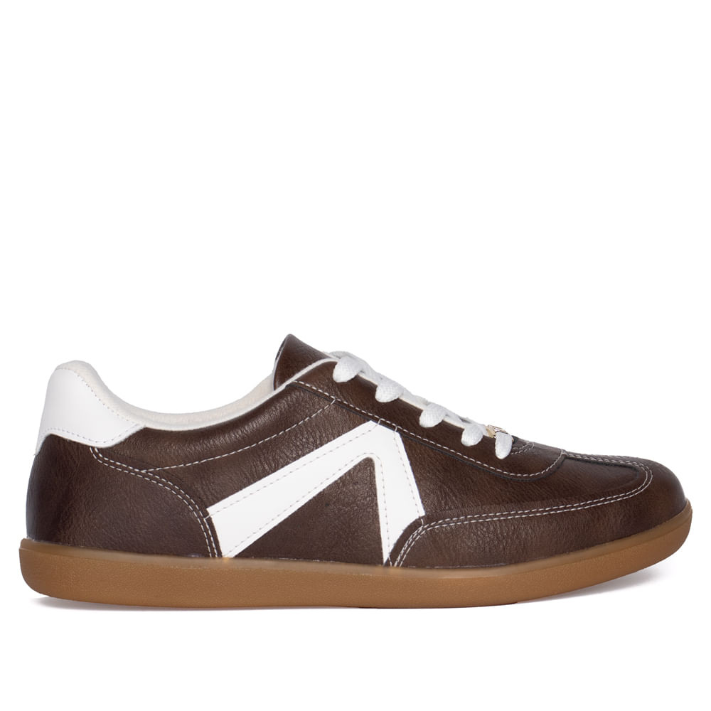 Tênis Feminino Vizzano Recortes Laterais Marrom Escuro em Oferta na Shopee