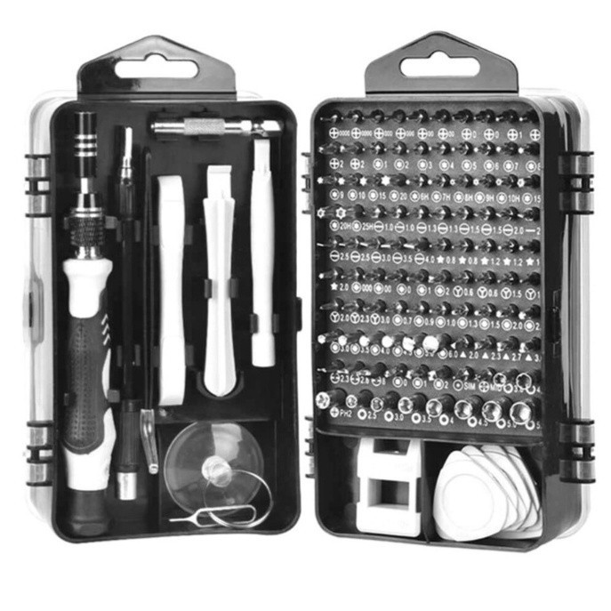 Kit Ferramentas 115 Peças Portátil Multiuso Para Reparos Em Eletrônicos Relógios Óculos Consoles