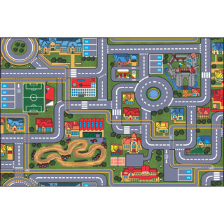 Tapete Atividades Infantil Pista Corrida Carrinho 150x100cm Cidade Impermeavel Quarto Men…