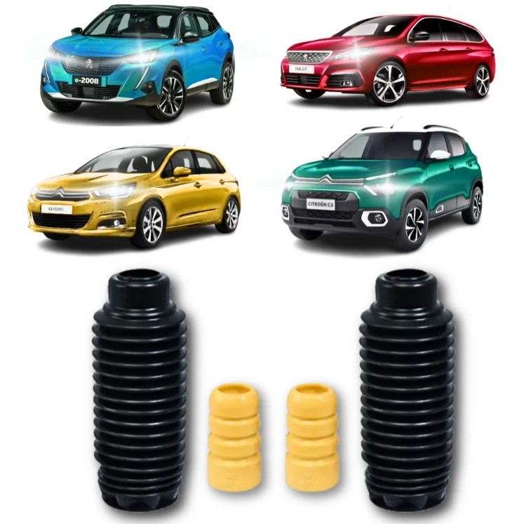 Kit Batente Coifa Dianteiro Peugeot 208 307 308 408 3008 Citroën C3 C4 DS3 DS4 DS5 Pallas Aircross