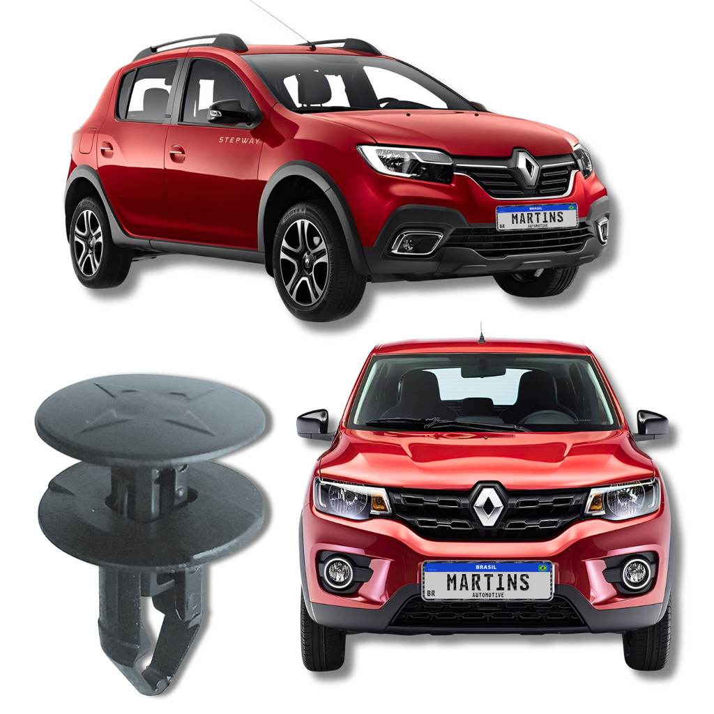 Kit de10 Grampo de Pressão Parachoque Dianteiro Kwid Logan Sandero Stepway 2013 a 2025