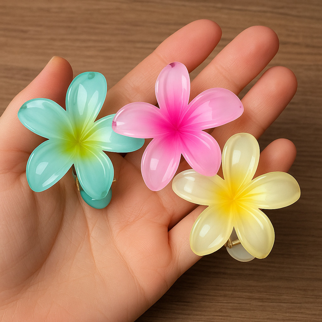 Presilha de Cabelo Mini Piranha Prendedor c/ Clip Flor Estilo Coreano Acessório Feminino