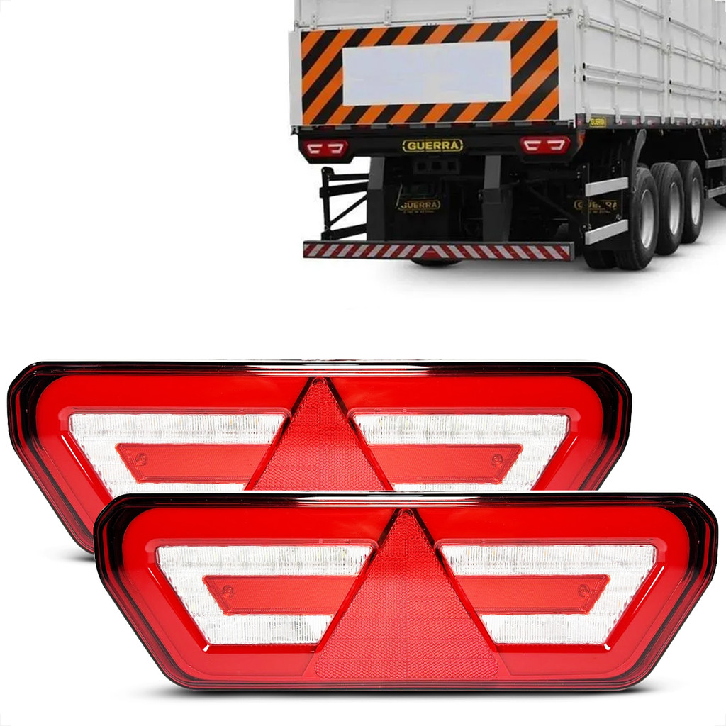 Par Lanterna Traseira Sinaleira Refil Guerra Diamond Led Caminhão Baú Carreta Implemento 12v 24v em Oferta na Shopee