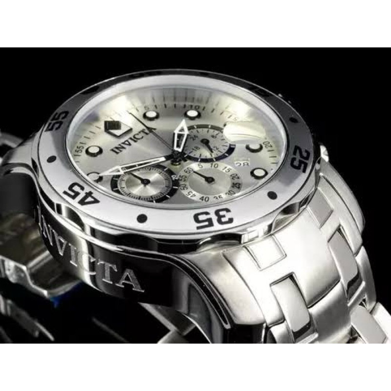 Relógio Invicta 0071 Pro Diver Scuba Prata Silver relógio estilo zeus magnum, com caixa simples