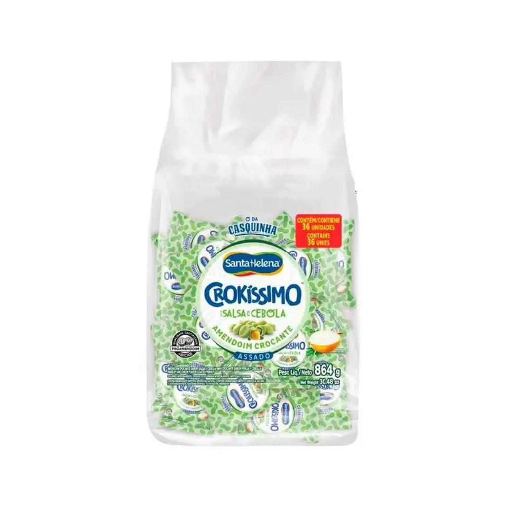 Amendoim Crokíssimo Salsa e Cebola Santa Helena | Caixa 36 Unid de 24g em Oferta na Shopee