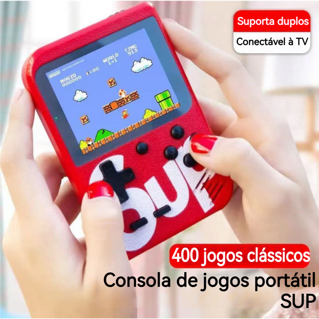 Mini Video Game Sup Game Box 400 Jogos Em 1 Portátil Jogos Antigos com/sem controle para 2 pessoas