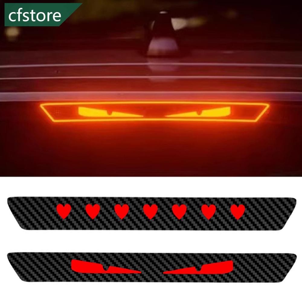 CFSTORE Universal Carro Lanterna Traseira Luzes De Freio Lâmpada Adesivo Protetor Diabo Olhos Coração Fibra Carbono Cobr