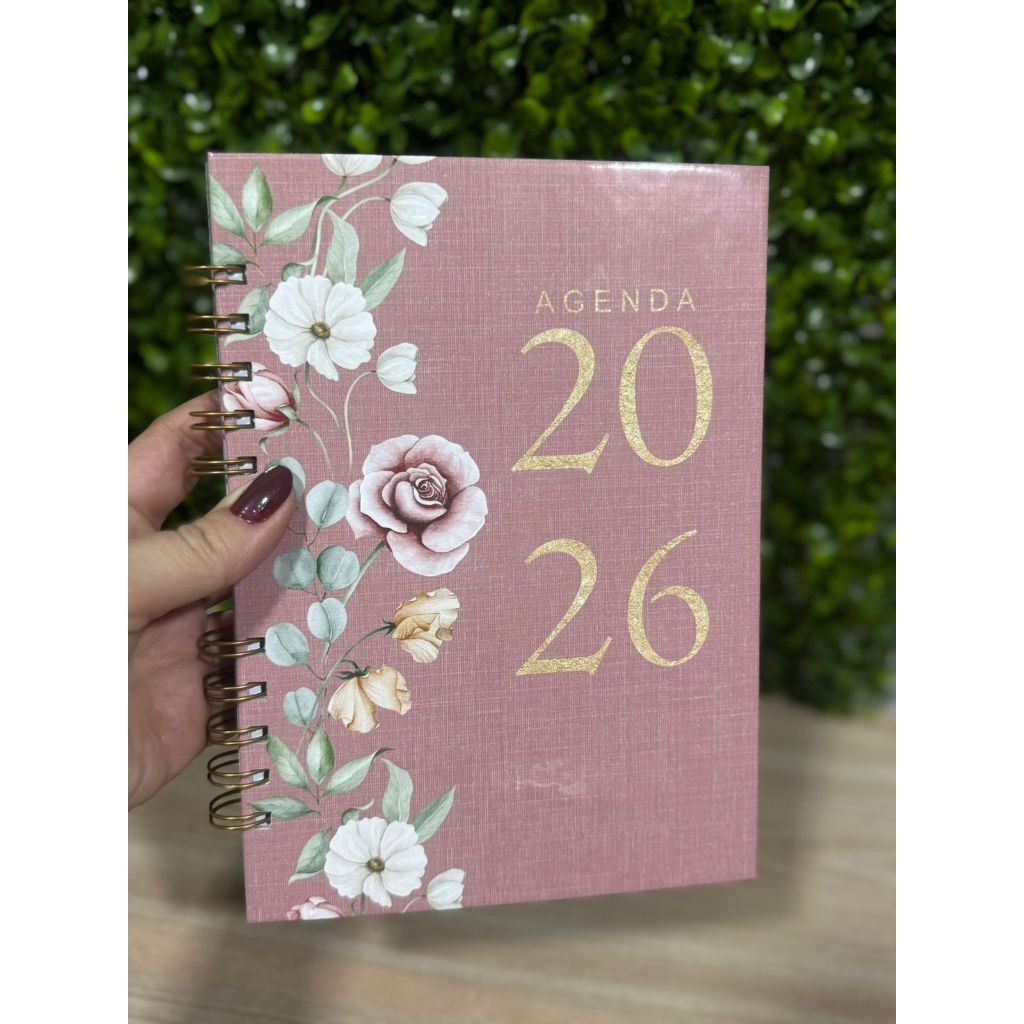Agenda 2026 Floral Personalizada – Capa Delicada, Planejamento Diário, Organização com Estilo