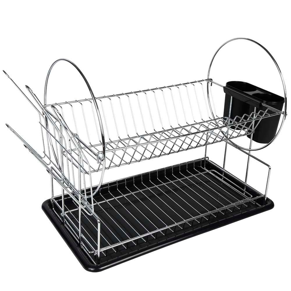 Escorredor de Louças Preto 2 Andares 19 Pratos Maggiore em Oferta na Shopee
