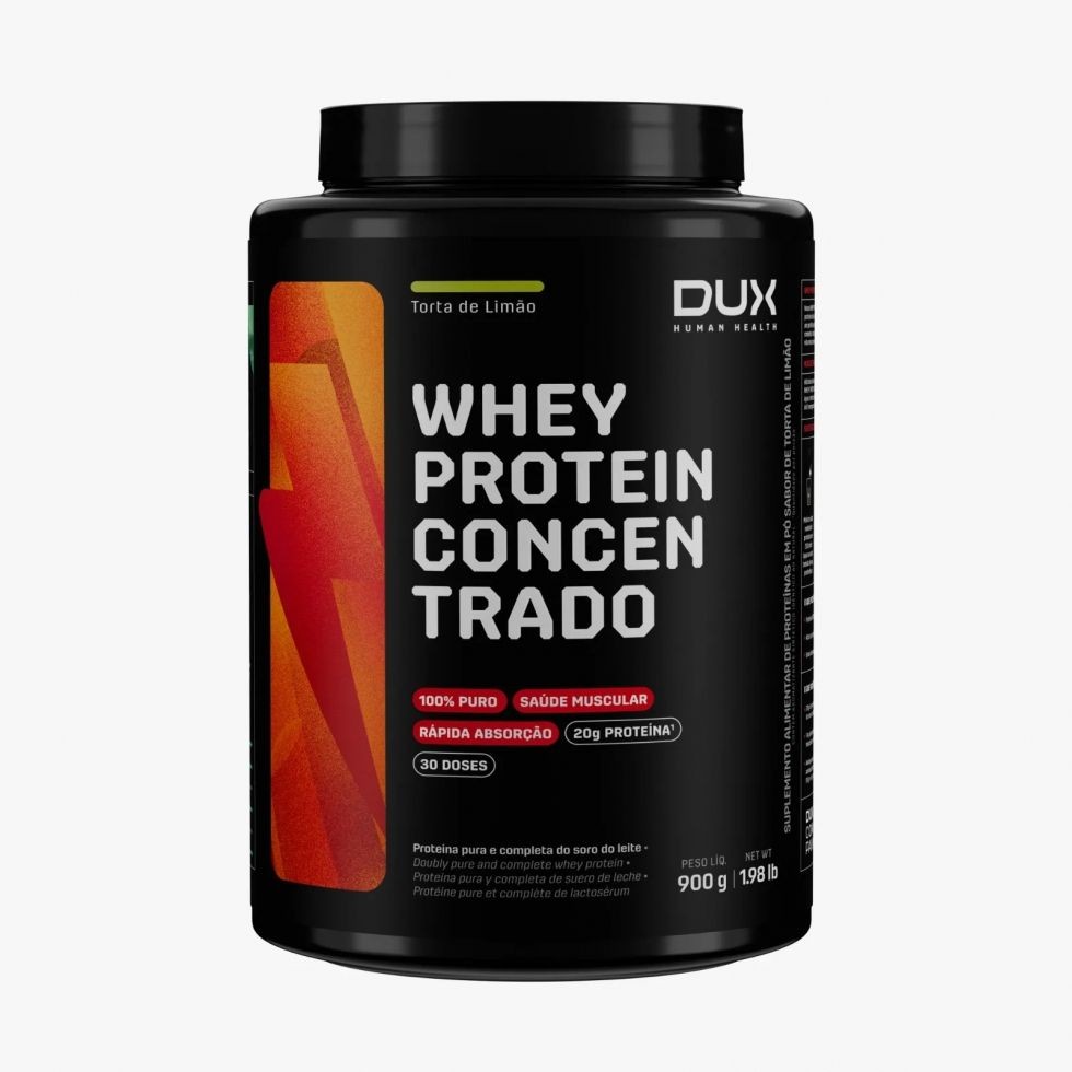 Whey Protein Concentrado Pote (900g) - Sabor: Torta de Limão