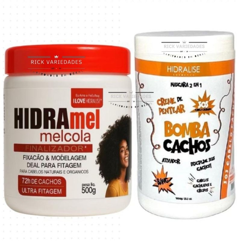 Kit Hidra Mel Cola Fitagem + Creme de Pentear Bomba Cachos em Oferta na Shopee