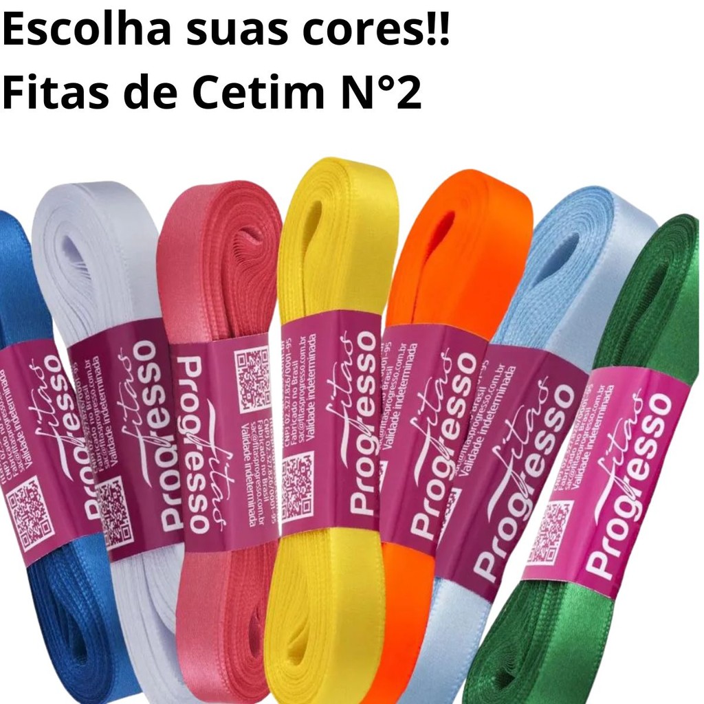 Fita de Cetim N.02 Progresso 10mm com 10mts - CF002 em Oferta na Shopee