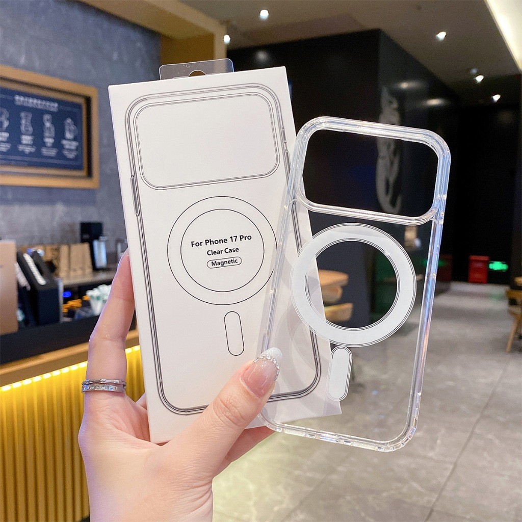 Capa Capinha Para Carregador Sem Fio Magsafe Transparente Compativel com TPU IPhones 17 17Air 17 PRO 17 Promax