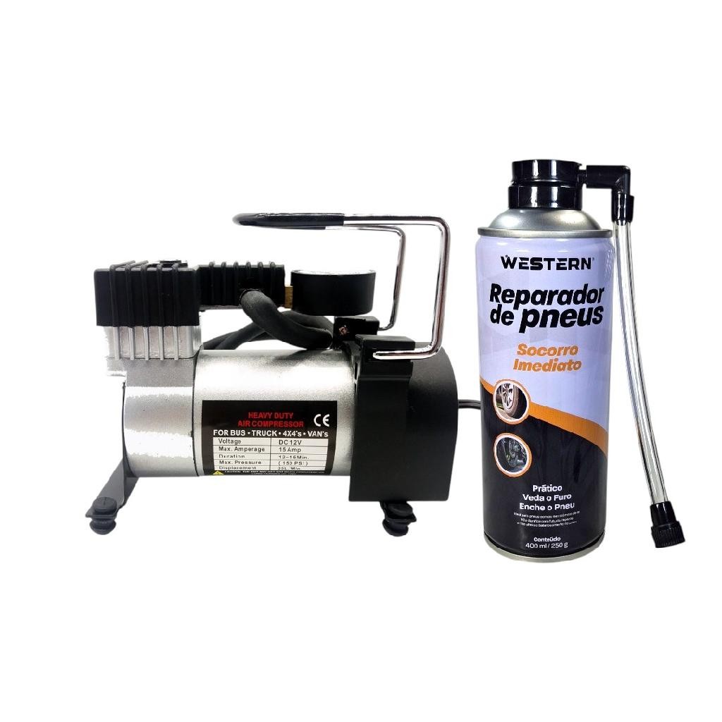 Mini Compressor Portátil New Day 12V 150PSI Spray Reparo Inflador de Pneus Emergências Estrada