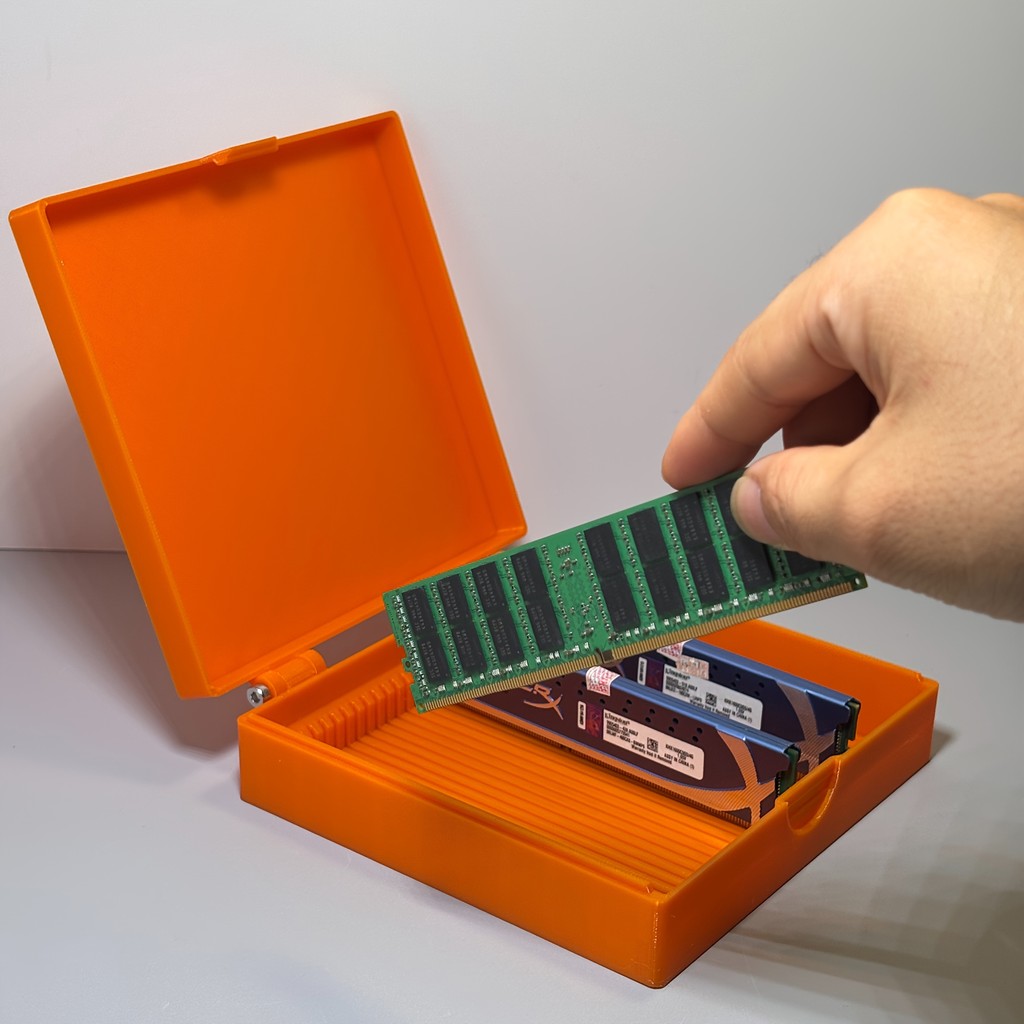 Caixa de armazenamento para módulo de memória de computador de mesa com tampa |   O suporte de RAM do backplane pode aco