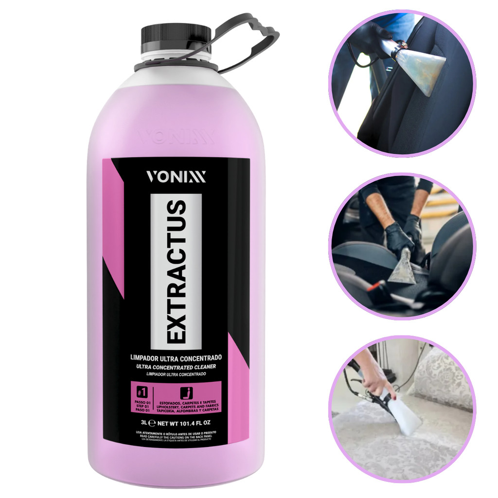 Extractus Vonixx Limpador Ultra Concentrado 3l Vonixx Limpeza Profissional de Estofados e Carpetes