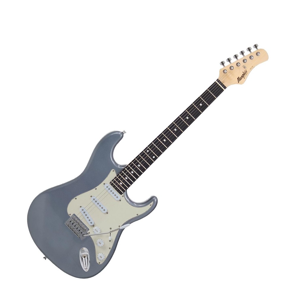 GUITARRA MEMPHIS STRATOCASTER 3S ESCALA ESCURA ESCUDO AWH MG-30 MDSV - METALLIC DEEP SILVER