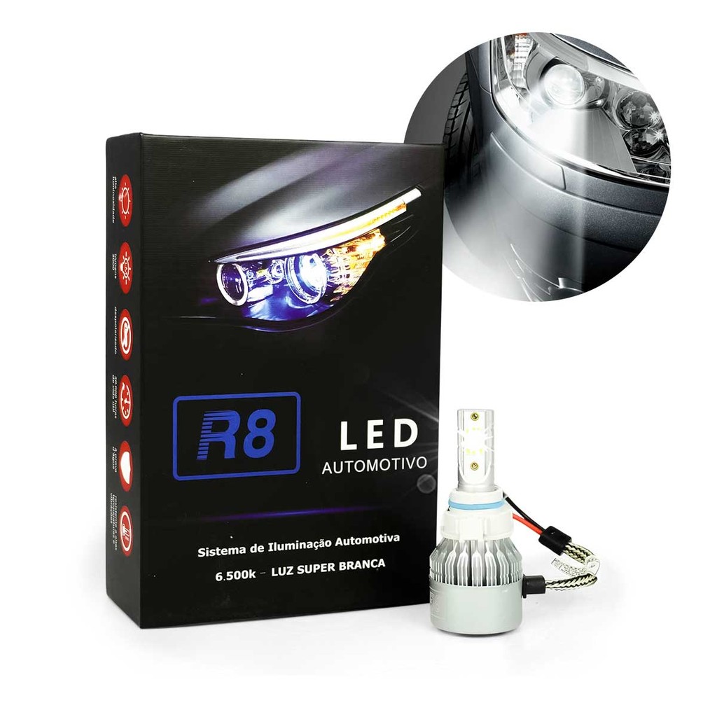Lâmpada LED R 6000K Com Cooler  H3 H7 H16 H27 HB3 HB4 em Oferta na Shopee