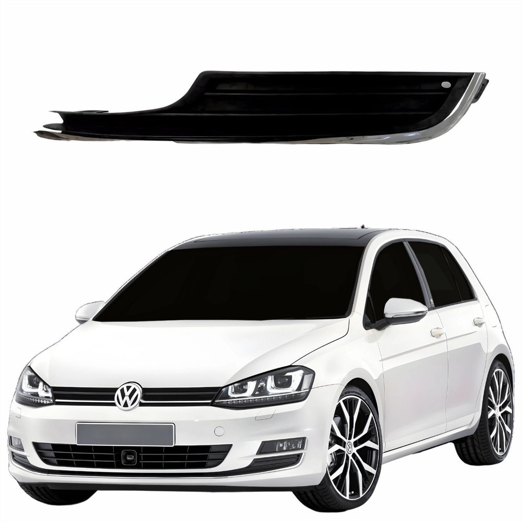 Grade Inferior Parachoque Vw Golf 2014 2015 2016 2017 Com Moldura Cromada Lado Esquerdo Motorista
