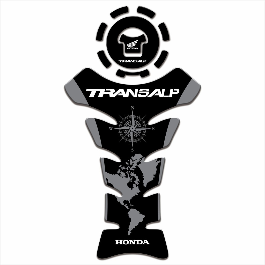 Adesivo Protetor Tanque Tankpad e Bocal 3d Resinado para Moto Honda Transalp 700 de ano 2011 a 2014 MS116