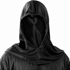 Máscara Halloween pra Fantasia Medieval Capuz Preto Cavaleiro Sem Rosto Sem Face