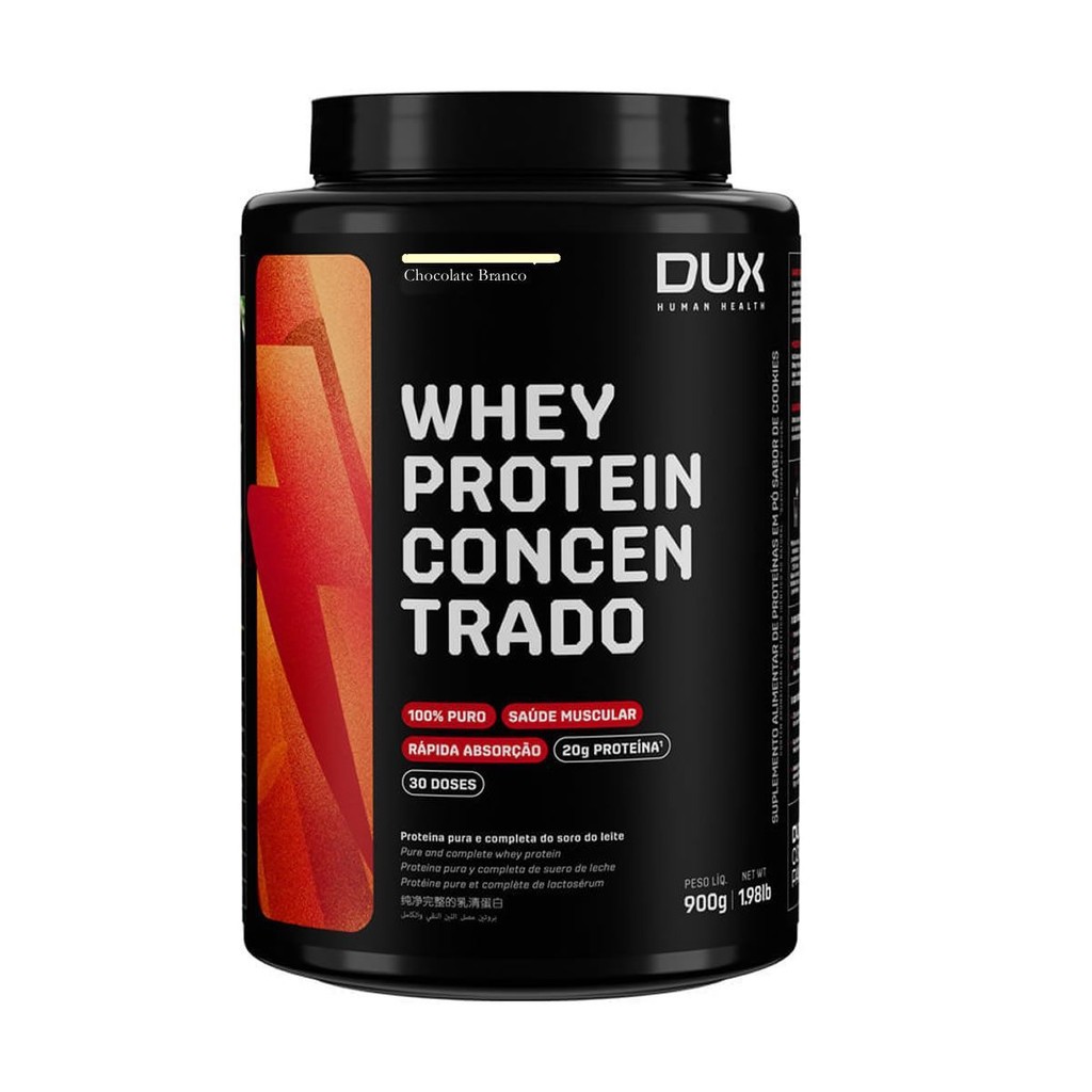 Whey Protein Concentrado - 900g Chocolate Branco - Dux Nutrition