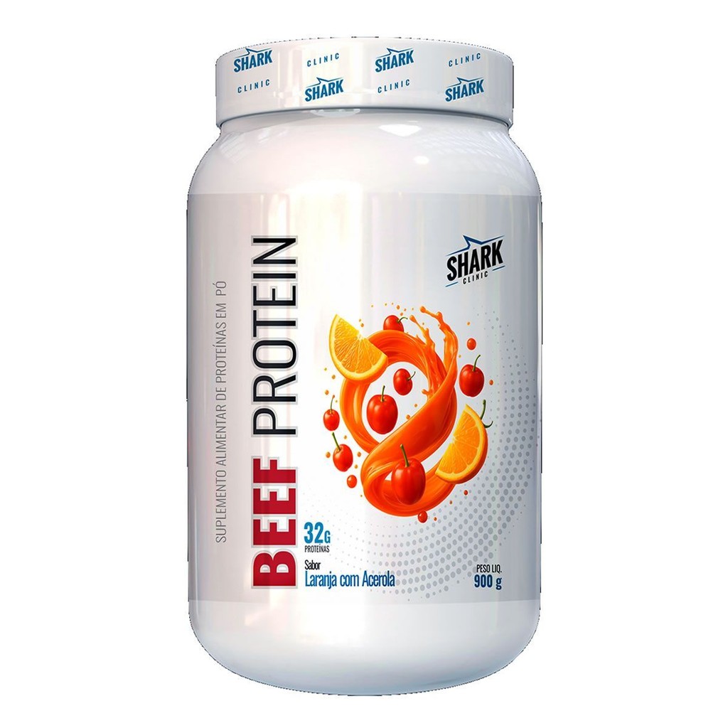 Whey Beef Protein - 900g Laranja com Acerola - Shark Pro em Oferta na Shopee