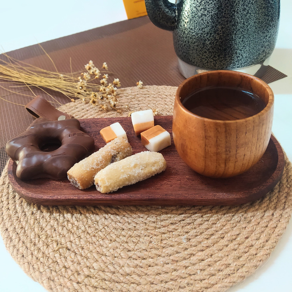 Imagem Kit Chá Madeira Minimalista Japonês Presente Escandinavo Zen Elegante