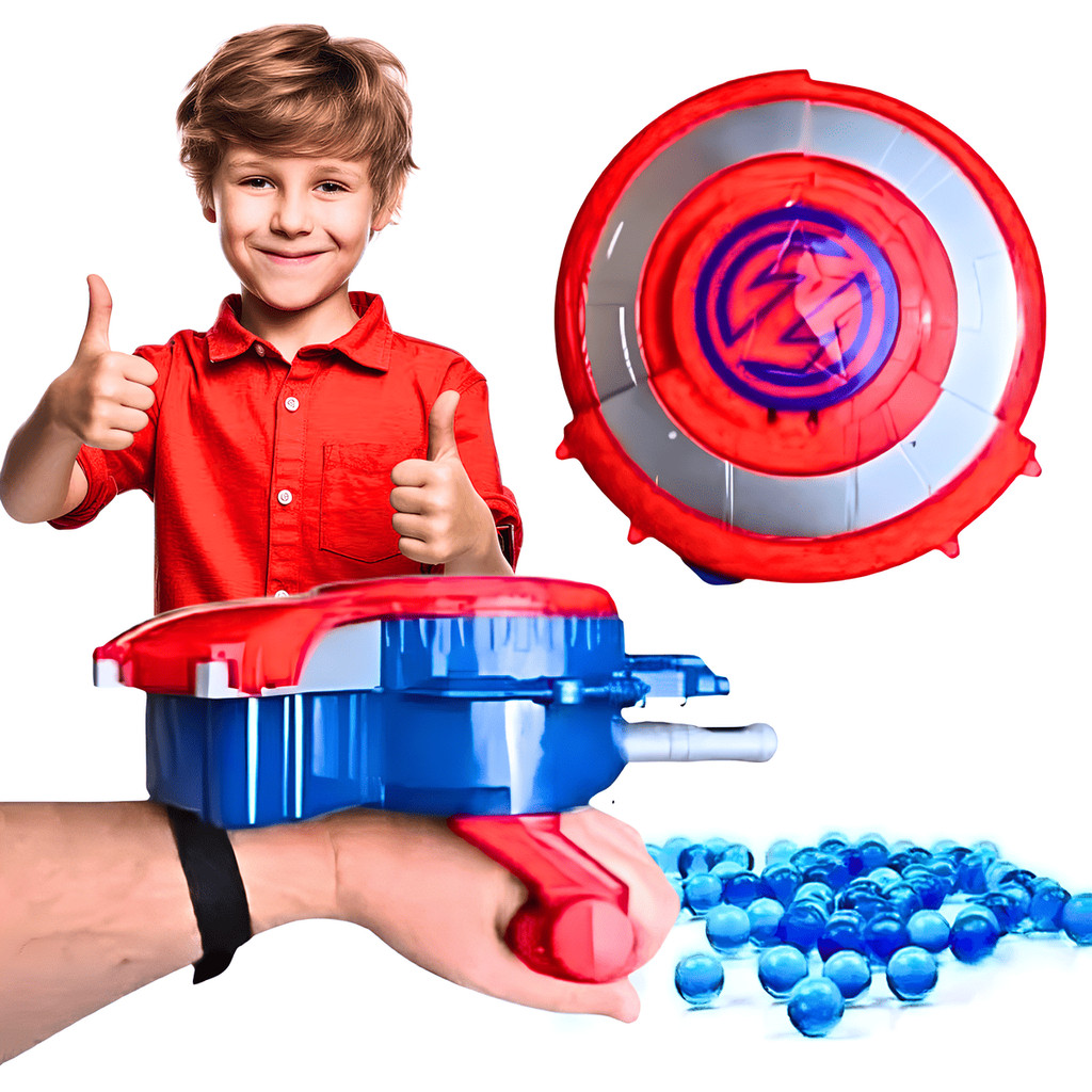 Escudo Capitão América Lançador Bolinha De Gel Brinquedo