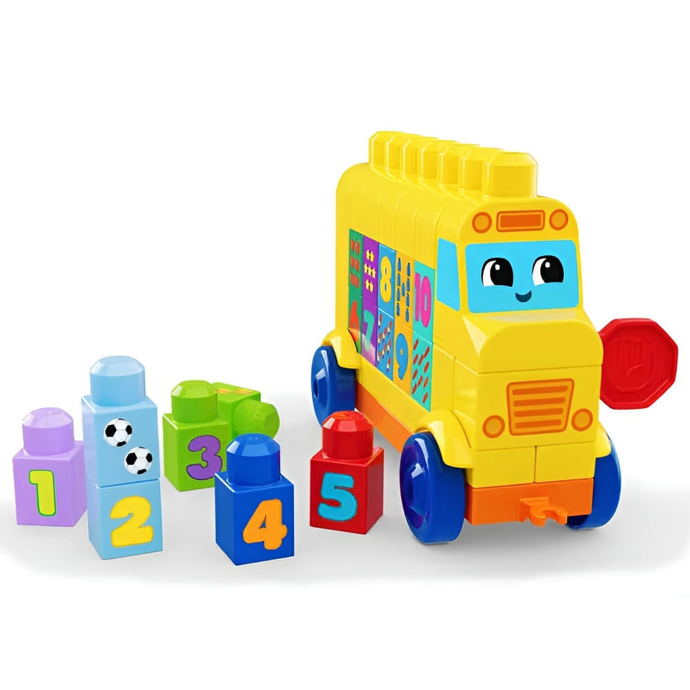 Blocos de Montar - Ônibus de Construção - Monte e Conte - 45 Peças - Mega Bloks - Fisher-Price - Mattel