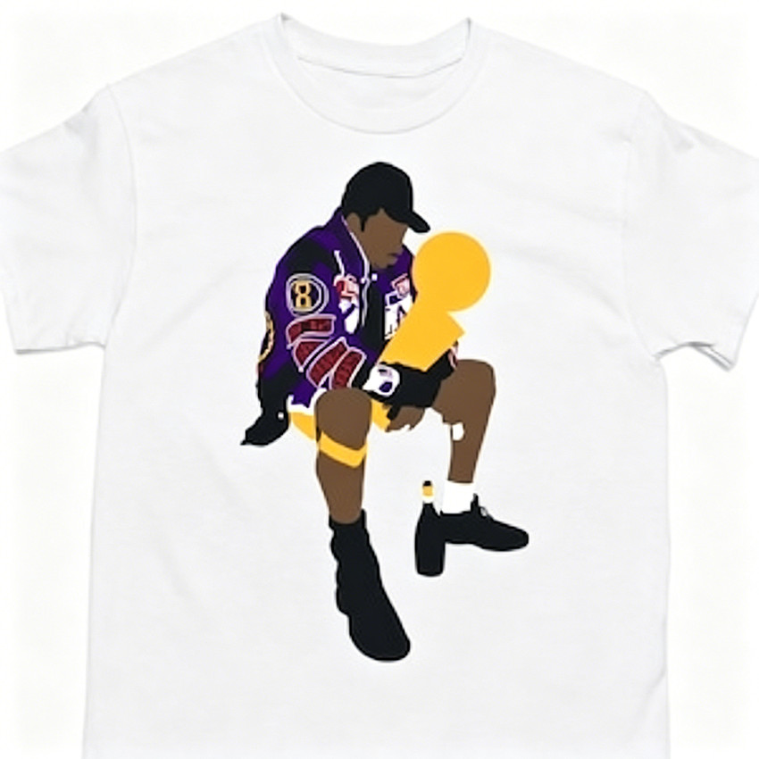 Camiseta Masculina Feminina Oversized Estampa Kobe Bryant Com Taça da NBA Minimalista Basquete Lakers T-shirt