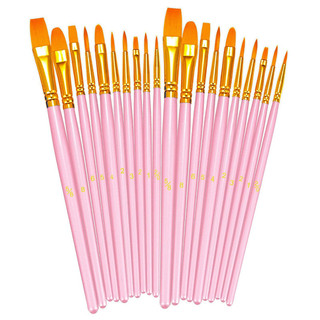Kit com 12/20 Pincéis artísticos para pintura cerdas macias, aquarela, guache, pintura a óleo, acrílico