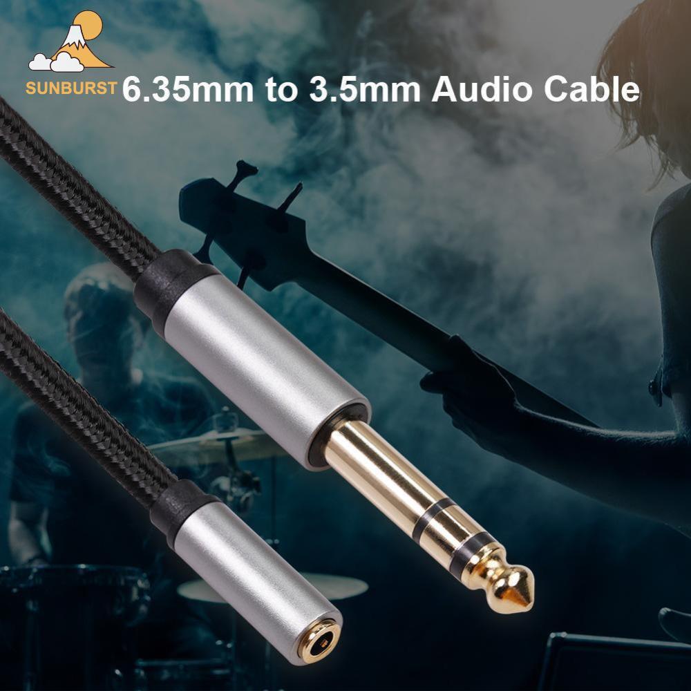 [Sunburst1 . br] Cabo De Áudio Para Guitarra , Teclado , Piano , 6.35 Mm Macho 3.5 Fêmea , Fone De Ouvido
