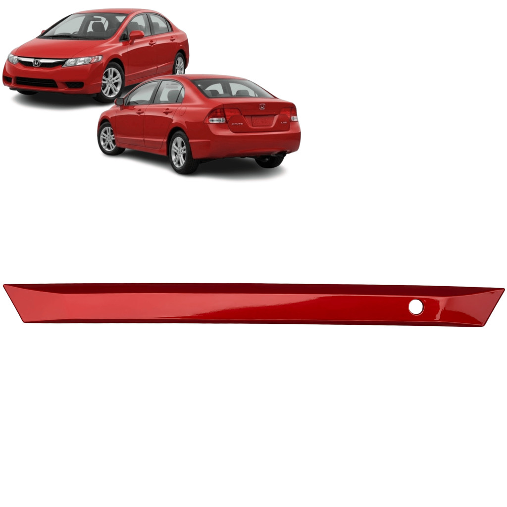Moldura Primer Externa Friso Guarnição Acabamento Régua Luz de Placa Tampa Traseira Honda Civic 2007 2008 2009 2010 2011