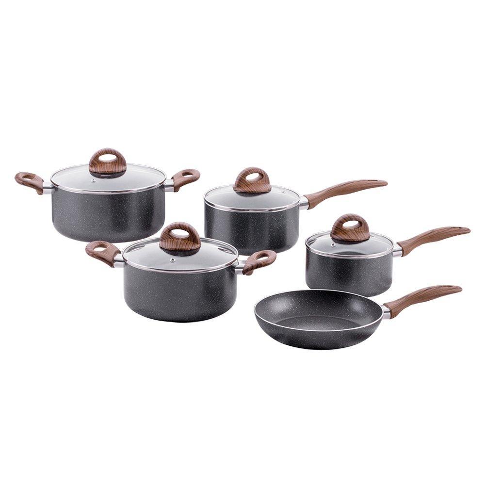 Jogo De Panela Brinox Smart Plus - Granito, Revestimento em Cerâmica, Com Indução, 5 Peças