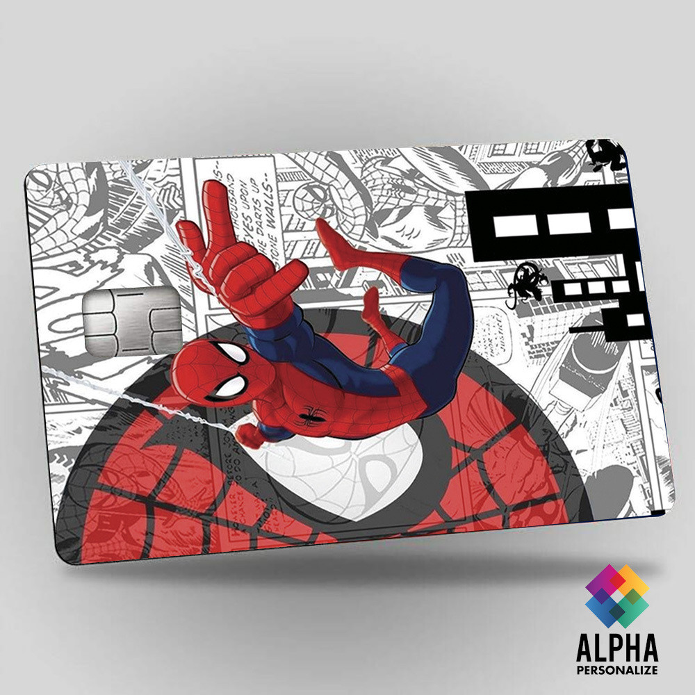 Adesivo para Cartão Spider Man Homen Aranha Estilo Quadrinho Cartão de Credito Skin Adesiva