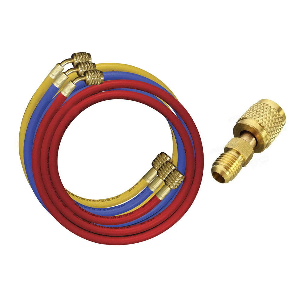 Kit 3 Mangueiras 1,50m P/manifold R134a/22/404+adap  R410a