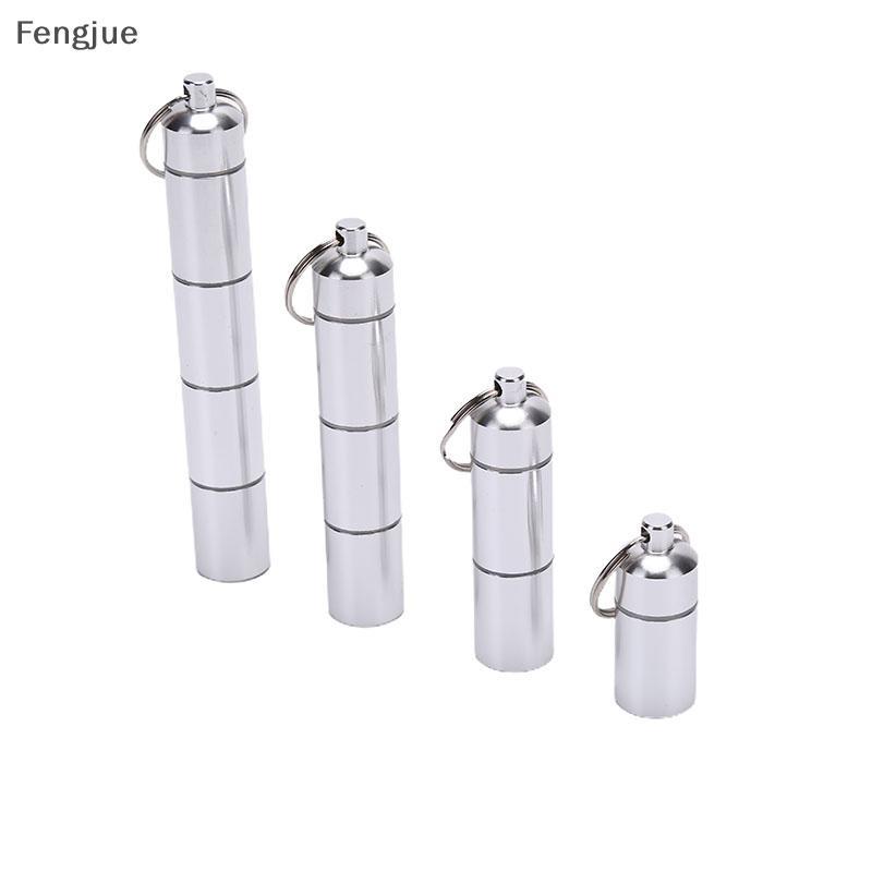 Fengjue 17mm Forma De Cápsula Caixa De Armazenamento De Comprimidos De Alumínio Suporte À Prova D'água Recipiente Chavei