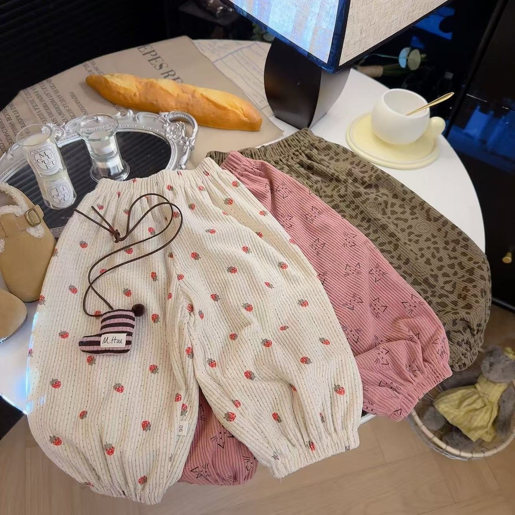 Crianças calças de veludo estilo ocidental roupas outono novo estilo das mulheres dos homens bebê primavera calças casua