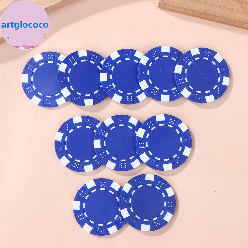 Artglococo 10 Peças De Chips De Pôquer De Plástico ABS Casino Texas Hold'em Poker Moedas De Metal 11.5g Game Chip Set Ac