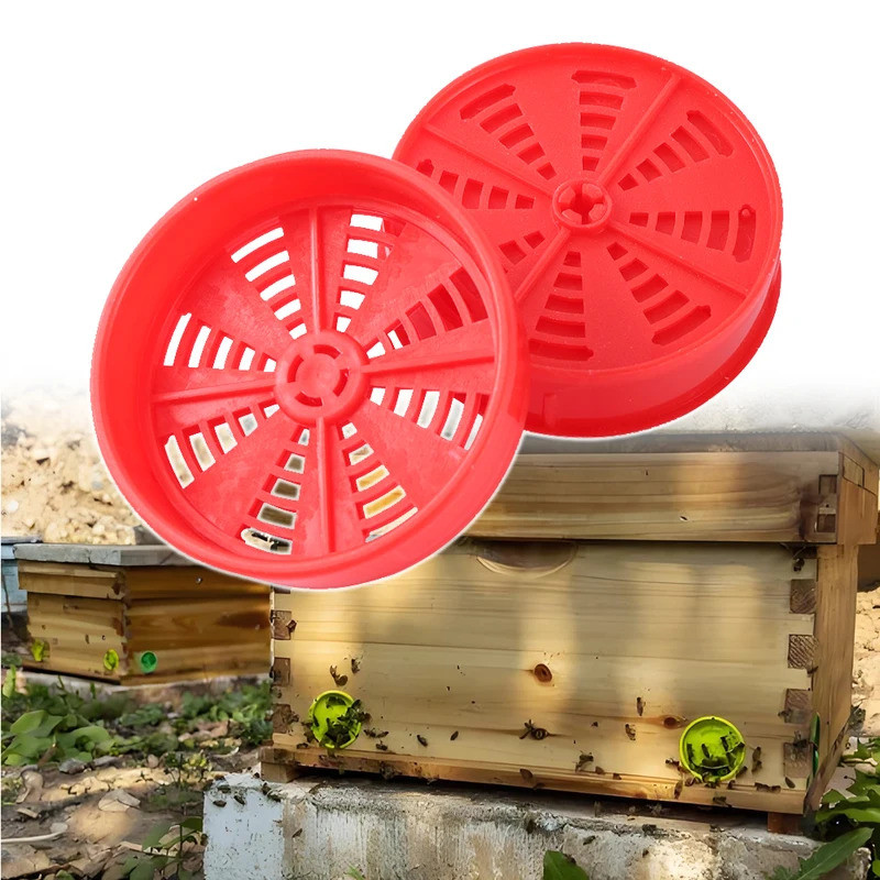 2/5/10 Pçs Colmeia Ninho Porta Plástico Multifuncional Ventilação Saída Disco Redondo 53mm Padrão Apicultura Abelha Ferr