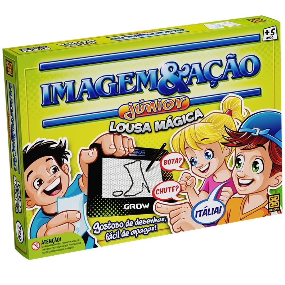 JOGO IMAGEM E AÇÃO JÚNIOR LOUSA MÁGICA Original GROW BRINQUEDO DESENHO TABULEIRO PALAVRA PERGUNTA
