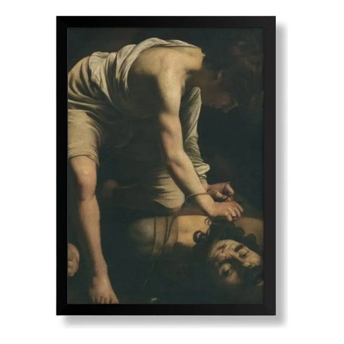 Quadro Decorativo Caravaggio Davi Vitorioso Sobre Golias Decoração Parede