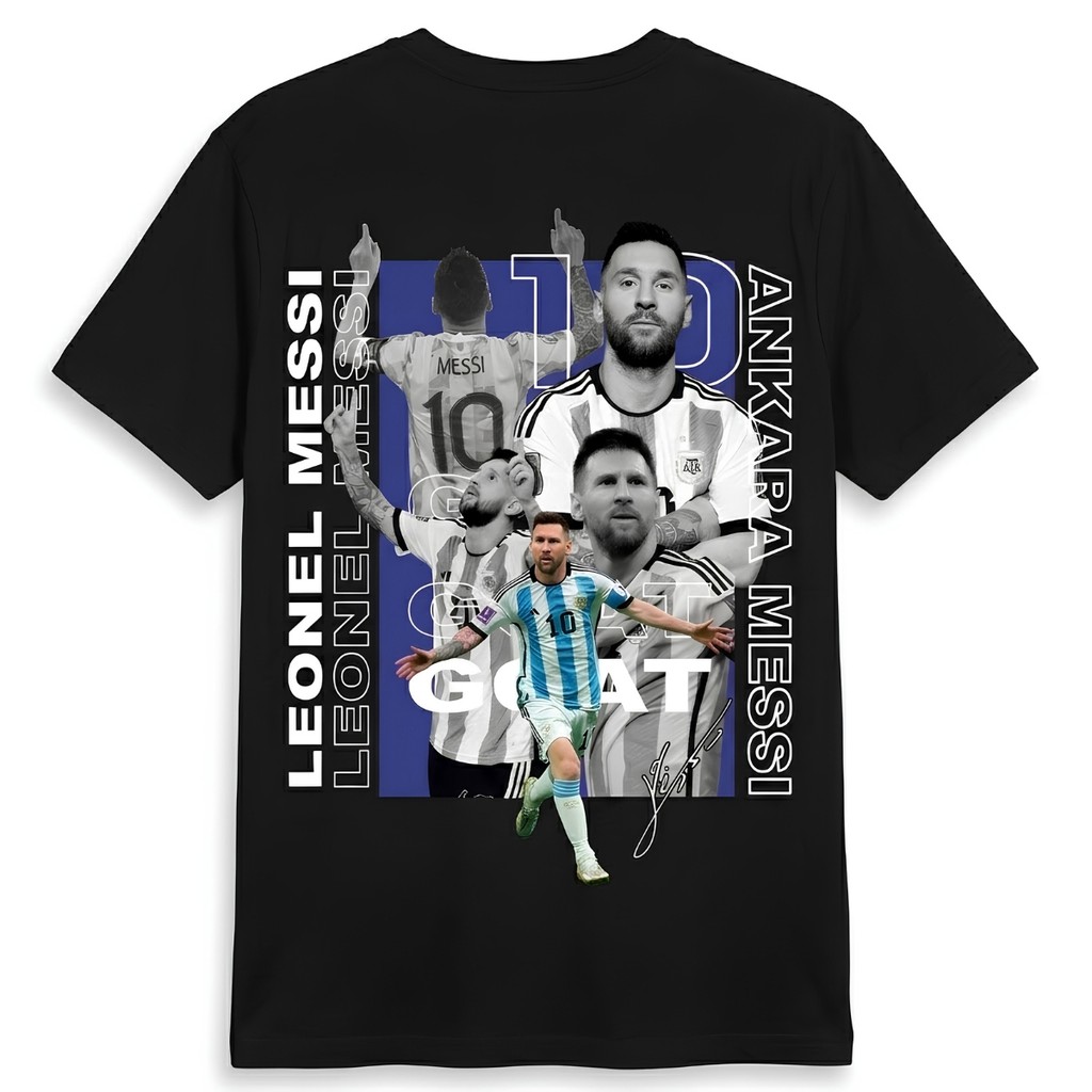 Camisa Infantil Messi GOAT Copa do Mundo 2026 Estampa Exclusiva Futebol Argentina Número 10