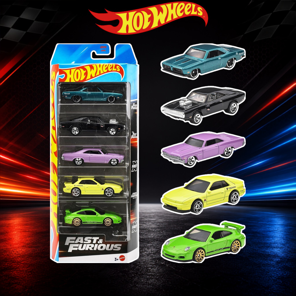 Hot Wheels Fast & Furious Movie JDR19 1:64 5-Pack Die-Cast Mini Cars Box Set