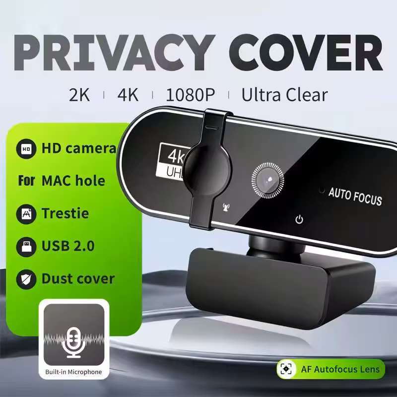 Webcam 4K Full HD Com Microfone , Foco Automático , Câmera De Site De 8MP Para Windows , PC , Laptop , IOS , Macbook , E