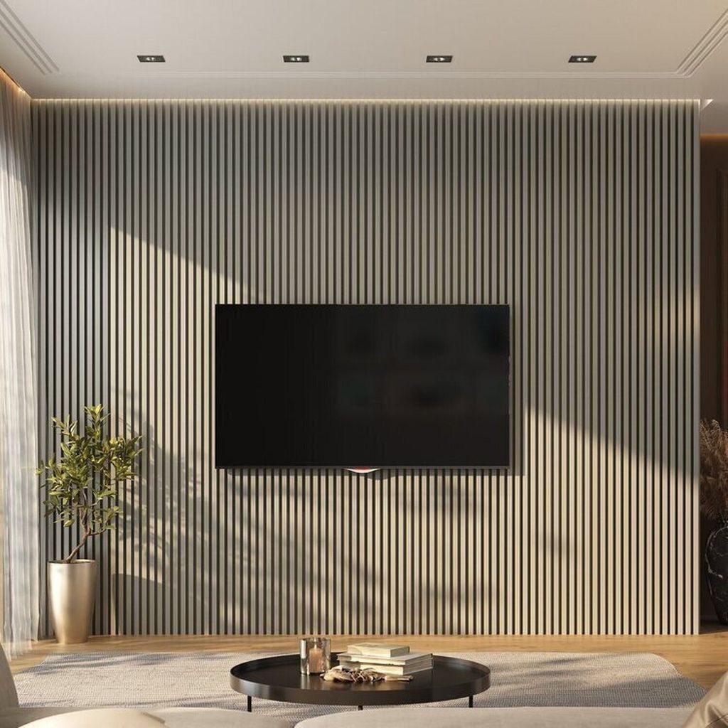 Painel Ripado de PVC 4 Barras de 2,70MX15CM (1,62m²) Bariri Cinza