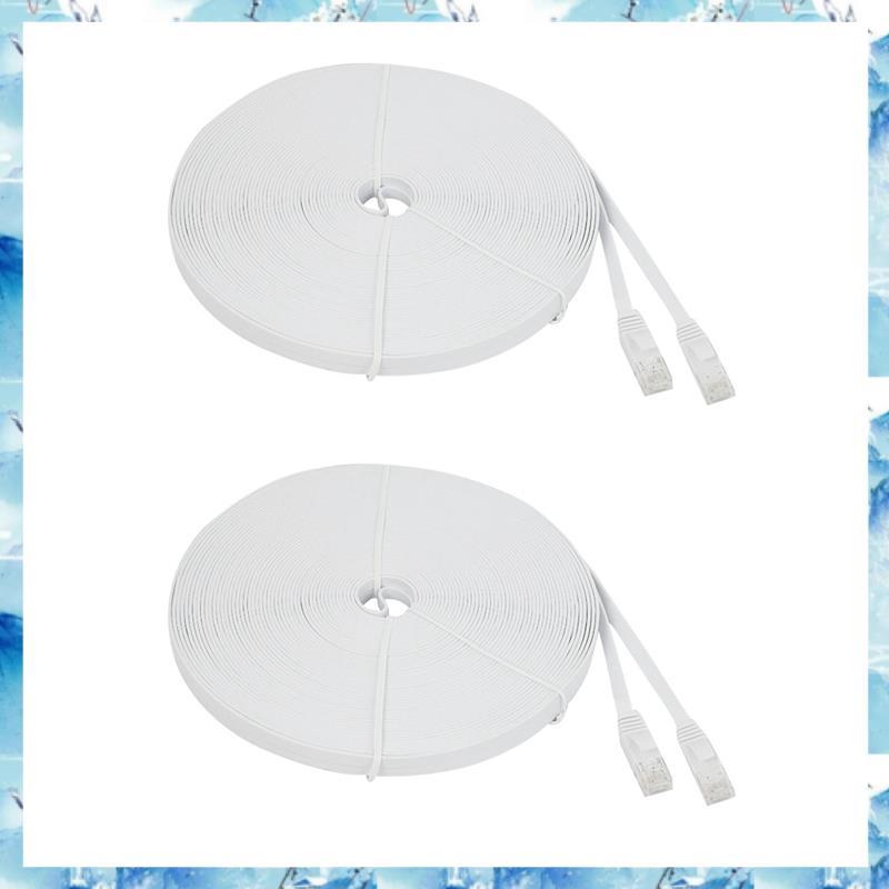 [Bcpx] 2 Cabos Ethernet Cat 6 100 Pés (30 Metros) Planos Finos E Longos De Rede De Internet LAN , Fio De Computador De A