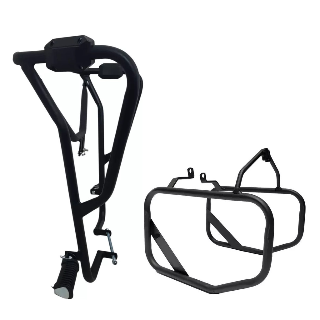 Kit para LANDER 2025 e 2026 Protetor Carenagem Tanque Mata Cachorro + Afastador Alforge Traseiro
