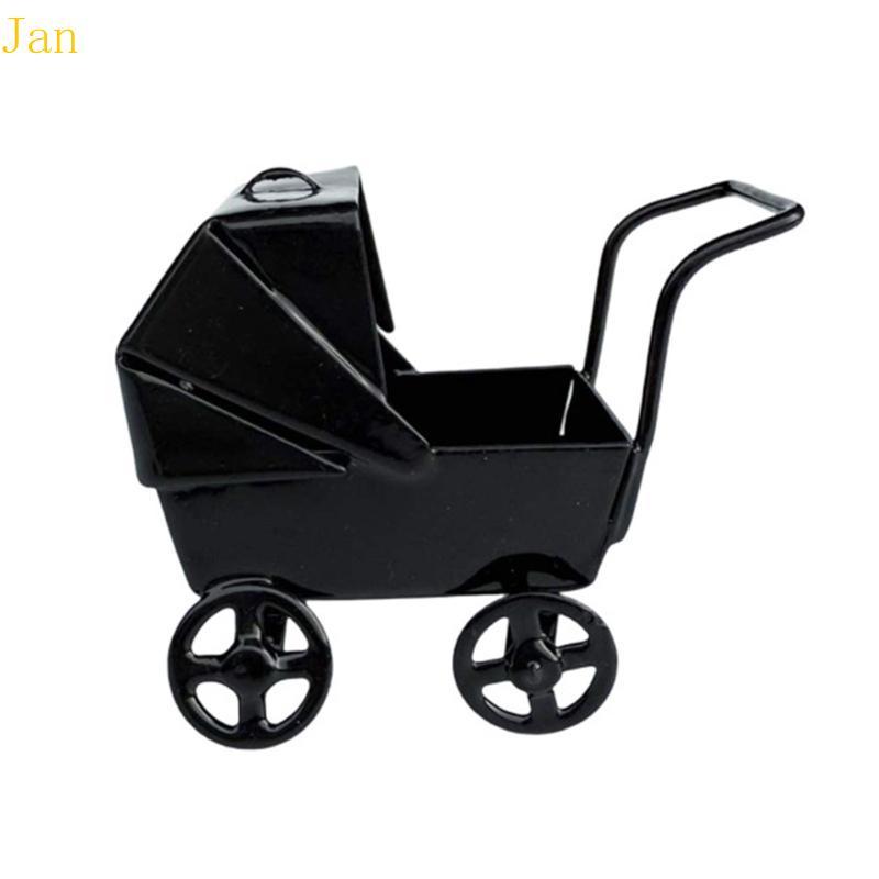 Jan Carrinho De Bebê Casas De Bonecas Compacto Para Cenas Plástico Berçário Acessório Brinquedo